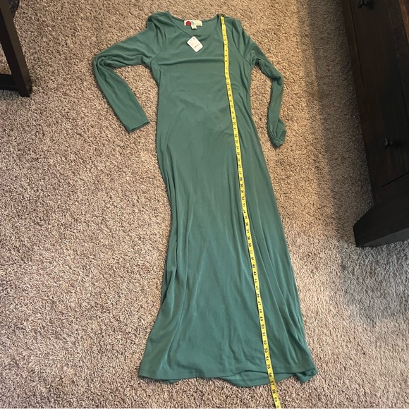 NWT FP BEACH Free People Aubre Open-Back Essential Maxi Dress Mermaid Green Sz L - Picture 10 of 12